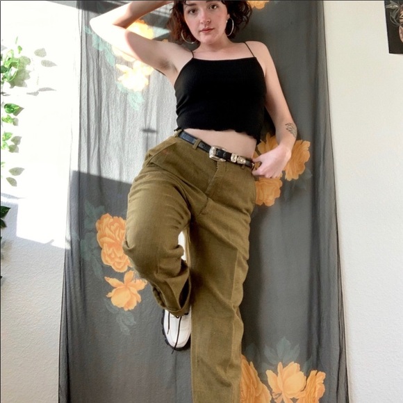 SALE Vintage 1960s Magee’s Olive Tweed Slacks - Picture 2 of 11